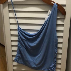 One shoulder tank soft and sexy AE baby blue NWT